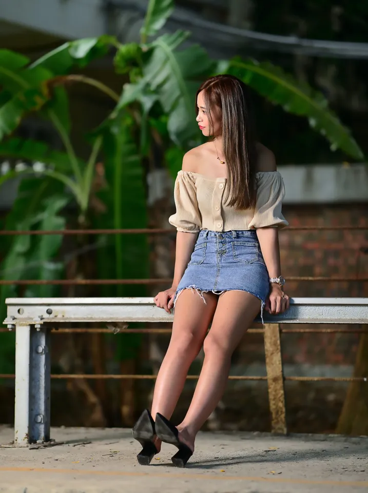 [Mzsock] NO.203 Xu Xiaozhen denim short skirt, high heels and beautiful legs street photography#[73P]-29