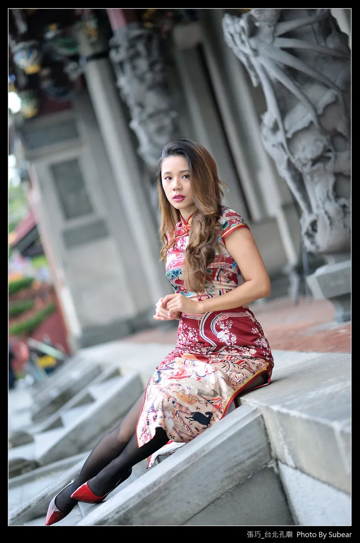 [Mzsock] NO.098 Zhang Qiao cheongsam black silk high heels beautiful legs street photography#[54P]-11